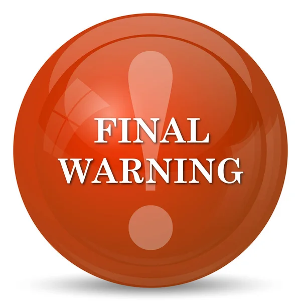 Final Warning Icon Internet Button White Background — Stock Photo, Image