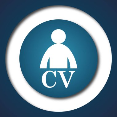CV simgesi. Beyaz arka plan üzerinde Internet düğmesi
