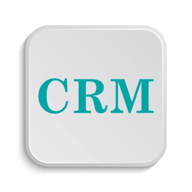 CRM simgesi. Beyaz arka plan üzerinde Internet düğmesi