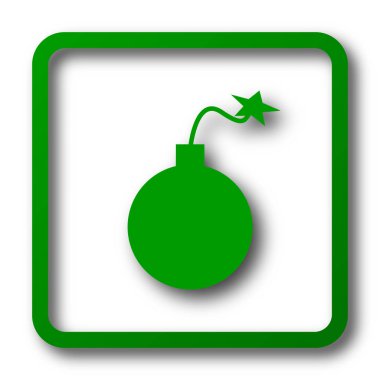 Bomba simgesi. Beyaz arka plan üzerinde Internet düğmesi