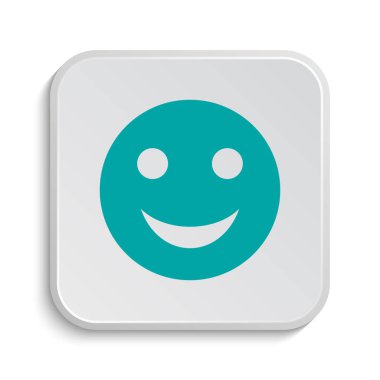 Gülen yüz simgesi. Beyaz arka plan üzerinde Internet düğmesi