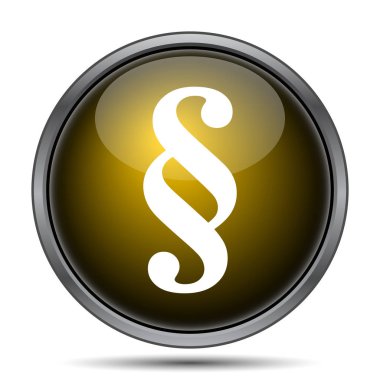 Paragraf simgesi. Beyaz arka plan üzerinde Internet düğmesi