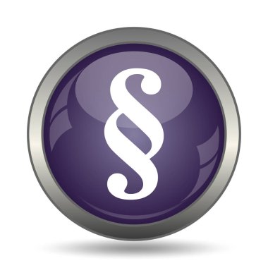 Paragraf simgesi. Beyaz arka plan üzerinde Internet düğmesi