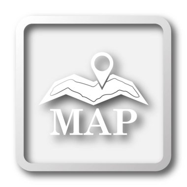 Harita simgesi. Beyaz arka plan üzerinde Internet düğmesi