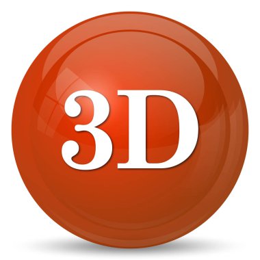 3D simgesi. Beyaz arka plan üzerinde Internet düğmesi