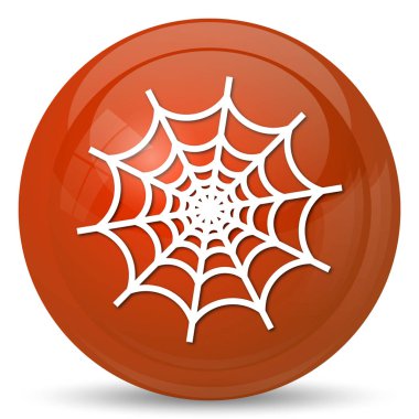 Örümcek web simgesi. Beyaz arka plan üzerinde Internet düğmesi