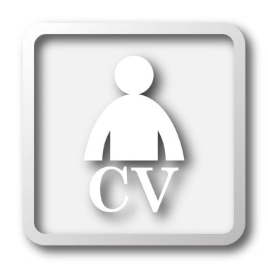 CV simgesi. Beyaz arka plan üzerinde Internet düğmesi