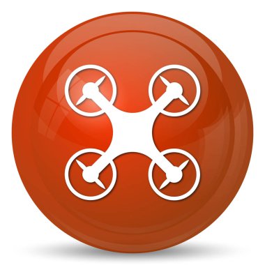 Drone simgesi. Beyaz arka plan üzerinde Internet düğmesi