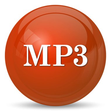 MP3 simgesi. Beyaz arka plan üzerinde Internet düğmesi