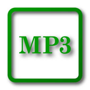 MP3 simgesi. Beyaz arka plan üzerinde Internet düğmesi