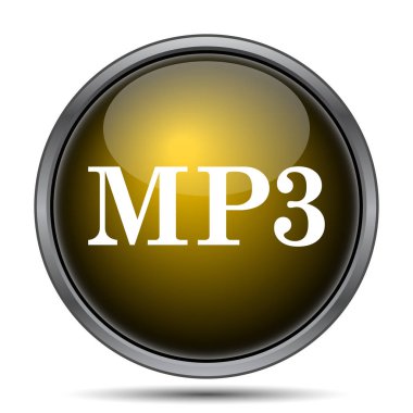 MP3 simgesi. Beyaz arka plan üzerinde Internet düğmesi