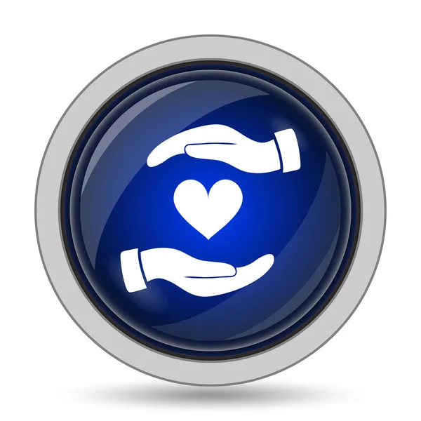 Hands holding heart icon — Stock Photo, Image