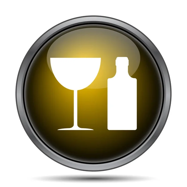 Bottle and glass icon — Stock Photo, Image