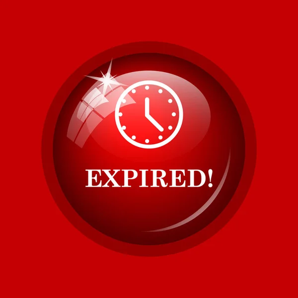 Expired icon. Internet button on red background