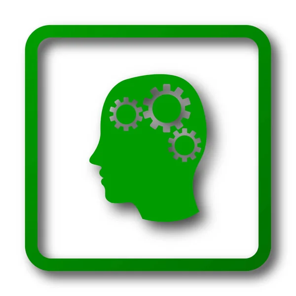 Brain Icon Internet Button White Background — Stock Photo, Image