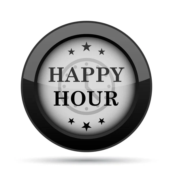 Ikona Happy Hour Przycisk Internet Białym Tle — Zdjęcie stockowe