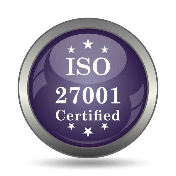 Iso 27001 Pictogram Internet Knop Witte Achtergrond — Stockfoto