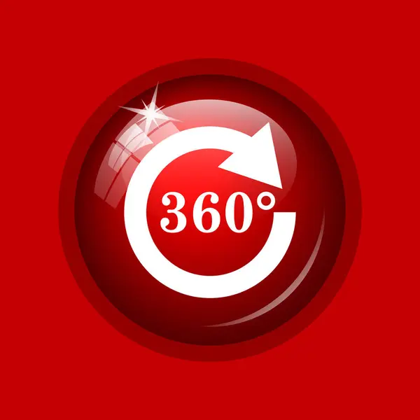 Recarregar Ícone 360 Botão Internet Fundo Vermelho — Fotografia de Stock