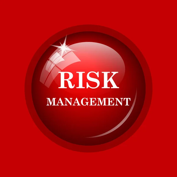 Risk Management Ikonen Internet Knappen Röd Bakgrund — Stockfoto