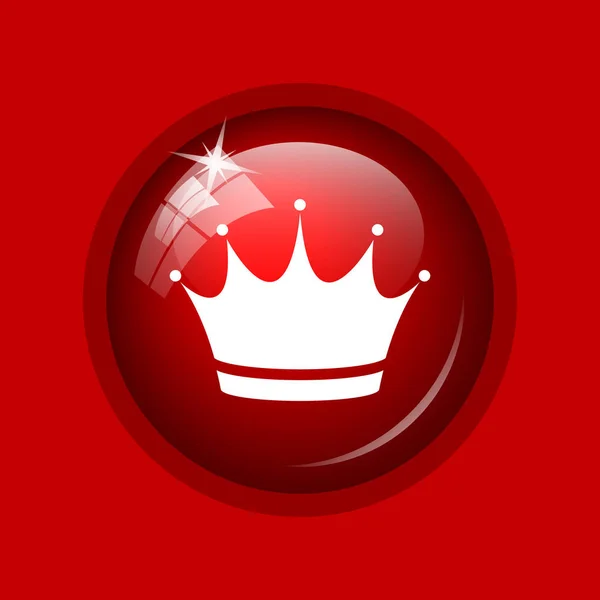 Icona Della Corona Pulsante Internet Sfondo Rosso — Foto Stock