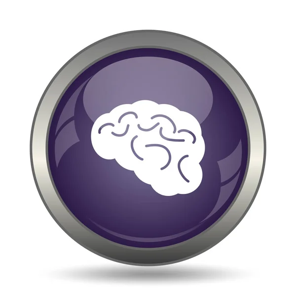 Brain icon. Internet button on white background