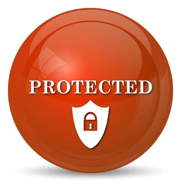 保護されたアイコン 白い背景の上のインター ネット ボタン — ストック写真