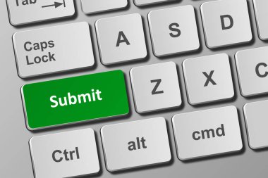 Gönder düğmesi ile kavramsal klavyedeki yakından görmek