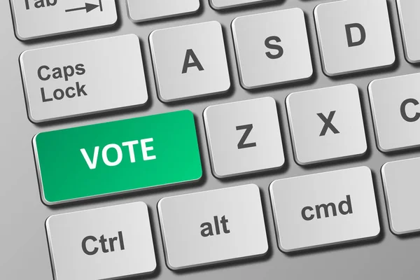 Vue Rapprochée Clavier Conceptuel Avec Bouton Vote — Photo