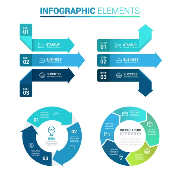 Perspektivpfeil Und Kreis Infografik Vorlage Elemente Werden Separat Vektordateien Geschichtet — Stockvektor