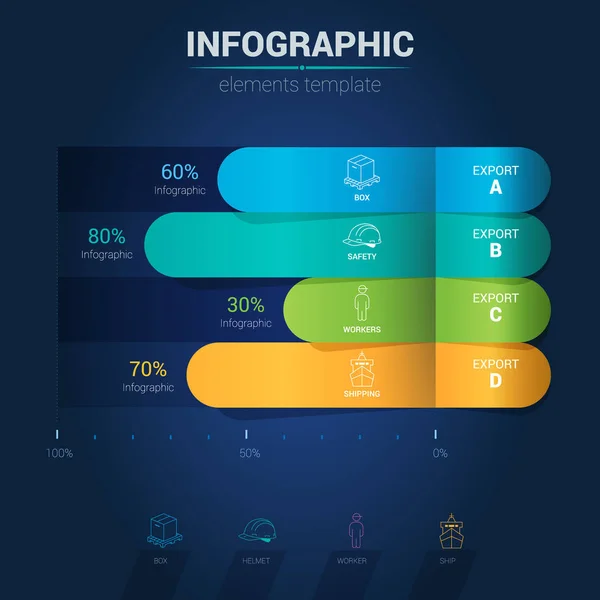 Pasos Empresariales Modernos Hacia Gráficos Gráficos Éxito — Vector de stock