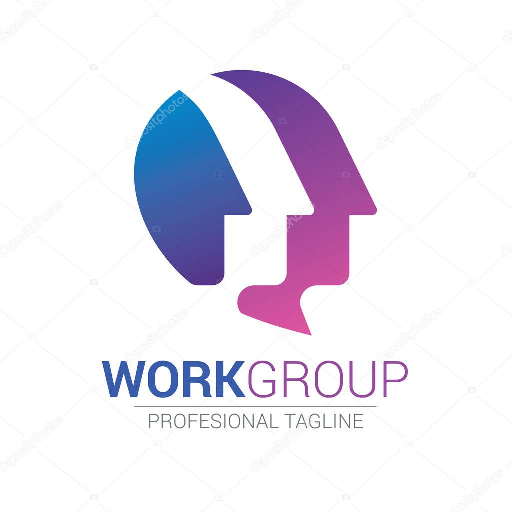 Marketing team work abstract sign Branding Identity Corporate vector logo design template Isolated on a white background