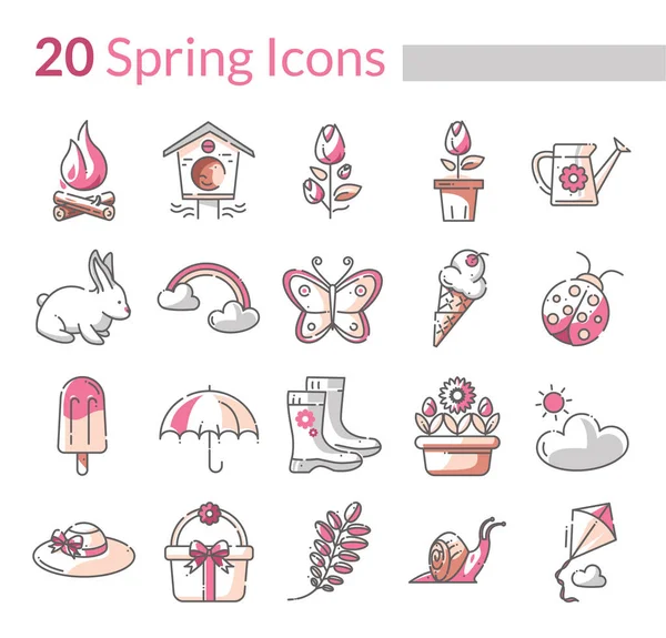 Symbole Der Frühlingssaison Vektorformat Diese Doodles Sind Leicht Skalierbar Gute — Stockvektor