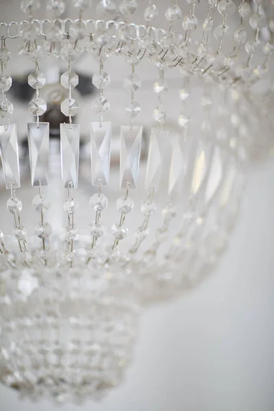 Chandelier with glass details. close up. — Stock Photo, Image