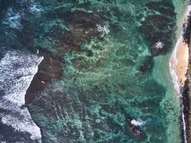 havadan görünümü. Vahşi Midigama Beach'te. Hint Okyanusu. Sri-lanka