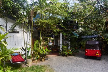Courtyard of a tropical villa in Sri Lanka clipart