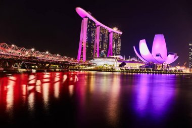 Singapur, Singapur: Mart 19 2019: Marina Bay Sands Luxury Hotel, Singapur.