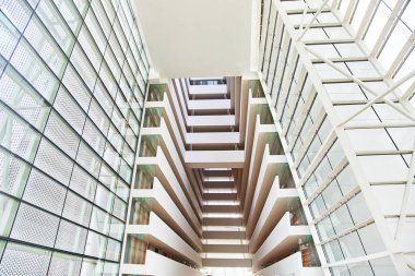 Singapur - 19 Mart 2019: Marina Bay Sands lüks otelin iç görünümü