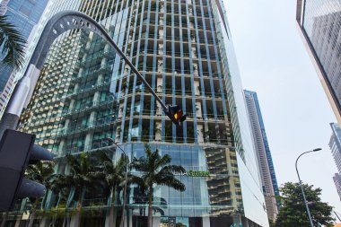 19 Mart, 2019 - Singapur: Singapur şehir merkezindeki gökdelenler. Gökdelenler ile şehir merkezi, Singapur