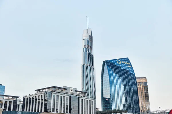 20 марта 2019 года - ОАЭ, Дубай: Небоскрёбы в центре Дубая. Центр города с небоскребами — стоковое фото