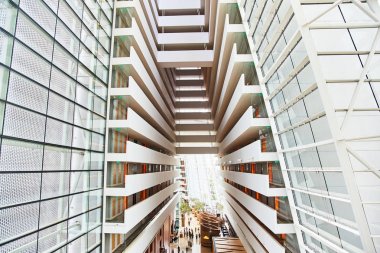 Singapur - 19 Mart 2019: Marina Bay Sands lüks otelin iç görünümü