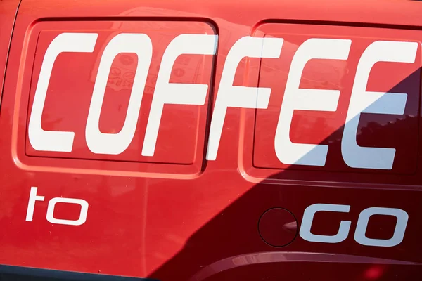 The inscription on the machine "Coffee to go" — Stock Photo, Image