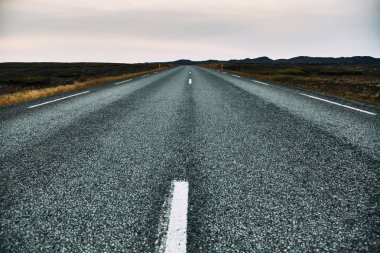 İzlanda 'nın inanılmaz manzaralarında güzel bir yol.