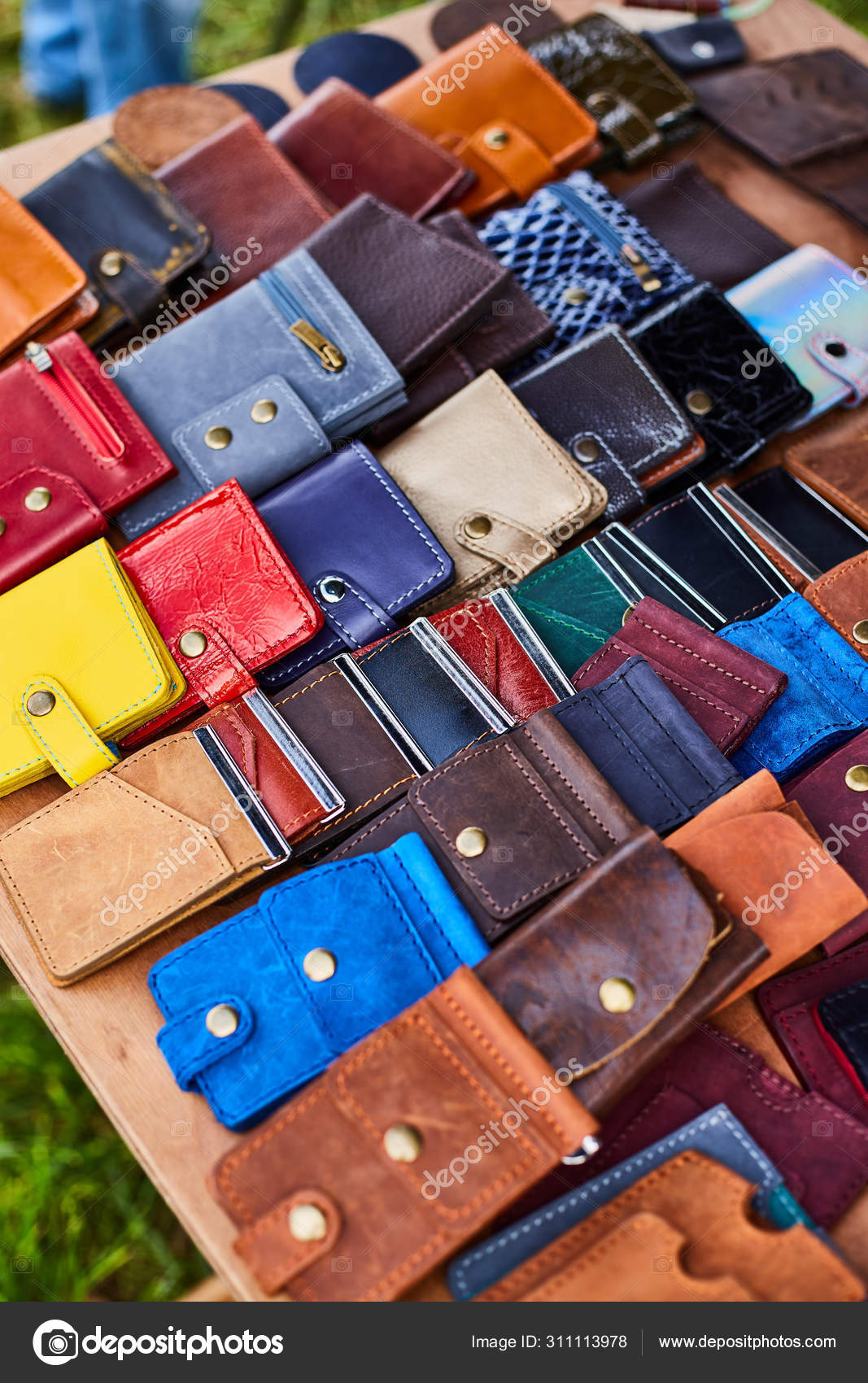 multi colored wallets