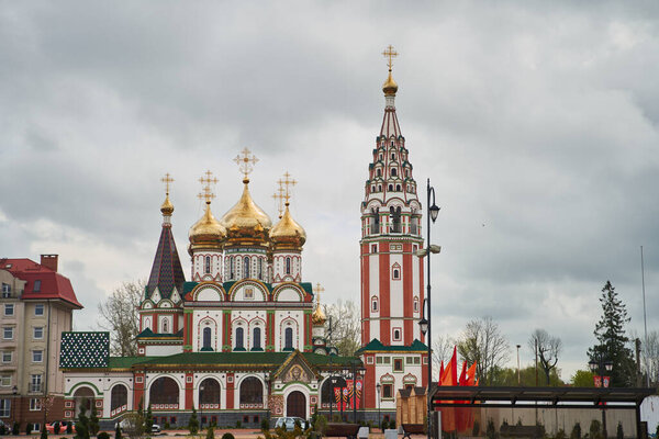 Gusev, Russia - May 2, 2020: Memorial Church in honor of All Saints
