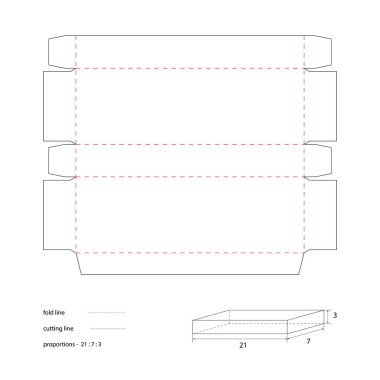 Kesme ve katlama hatlarıyla ambalajın kesilmesi. Paketleme yapmak için kullanılabilir.