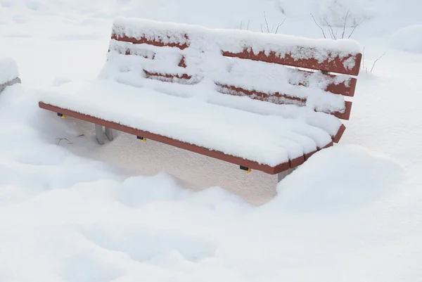 Escadas Banco Coberto Neve Desvios Pilhas Neve — Fotografia de Stock