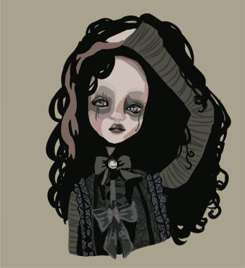 makyaj ile şık Gotik bebek