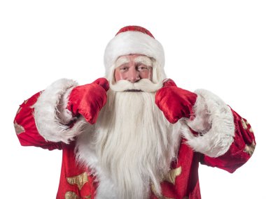 bir geleneksel Noel Noel Baba beyaz zemin üzerine izole personel ile