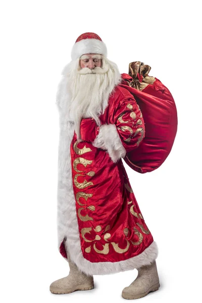 Una Tradicional Cláusula Santa Navidad Con Personal Aislado Sobre Fondo —  Fotos de Stock