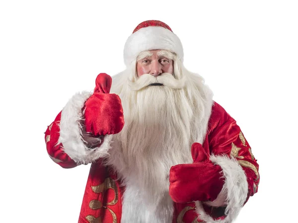 Tradiční Vánoční Santa Doložka Personálem Izolovaných Bílém Pozadí — Stock fotografie